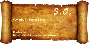 Stahl Orsika névjegykártya